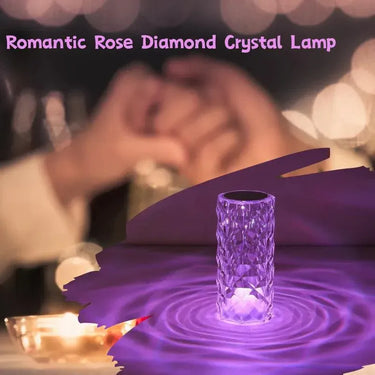 RoseGlow™ Crystal Diamond Rose Lamp - 16 Colors Touch/Remote Night Light - TechShopi